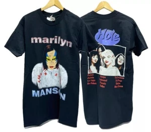 Marilyn Manson - Hole Bea Utiful Monster Tour 2 Side Black Unisex Tshirt Reprint - Picture 1 of 2