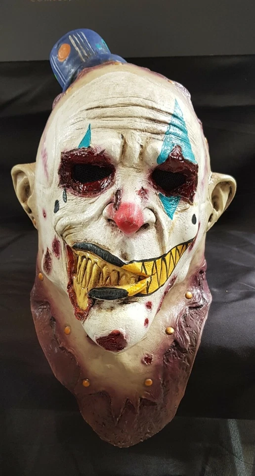 SCARY CLOWN LATEX COSTUME MASK FANCY DRESS HALLOWEEN - Image 1 of 3
