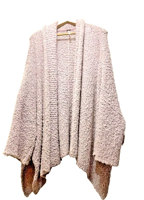 Free People Sweater Wrap Boho Mauve Pink Boucle Anthropologie - Image 1 of 4