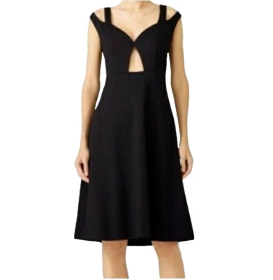 Carven Lys Dress Size 42 Women Black Double Strap Cutout Keyhole Sleeveless - Image 1 of 4