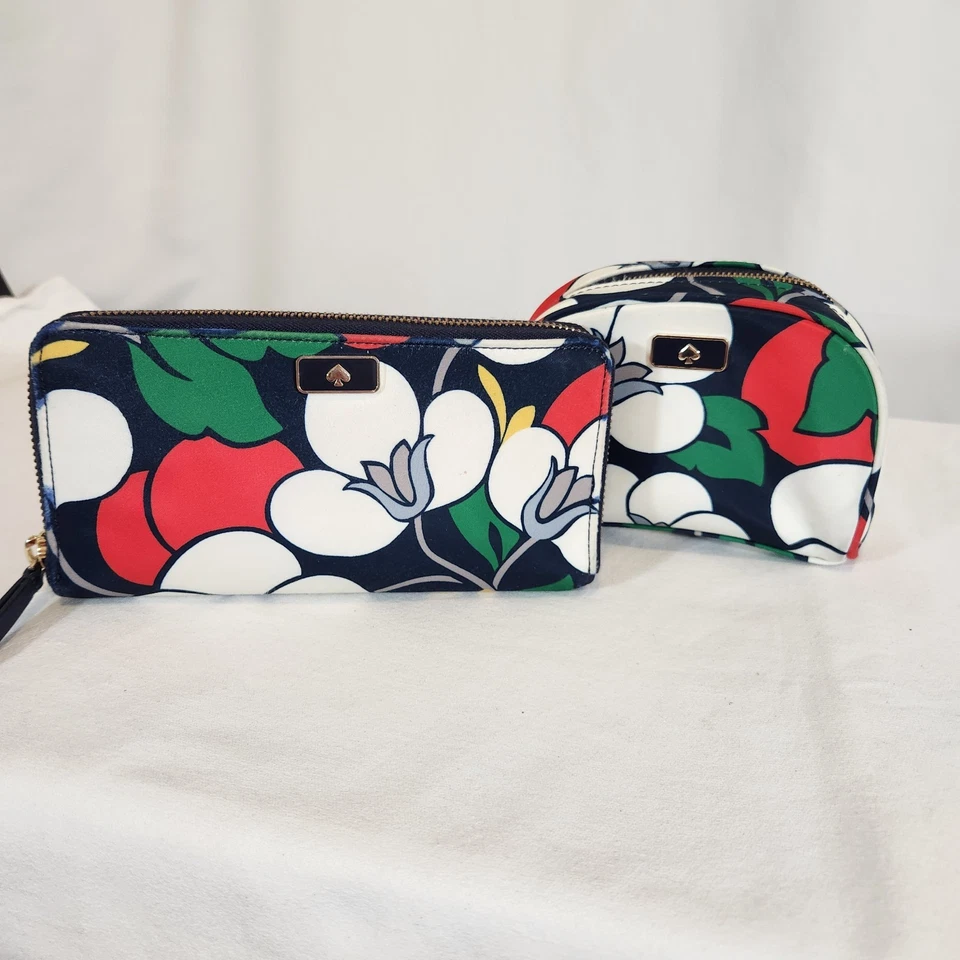 Cartera continental grande floral Kate Spade Dawn Breeze y bolsa de maquillaje Foto 1 de 4