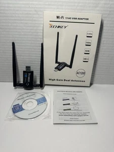 Adaptateur USB sans fil bi-bande «TECHKEY» WiFi/AC 1200 Mbps neuf - Photo 1/3