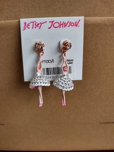 Betsey Johnson Ballerina Dangle Earrings - Picture 1 of 1
