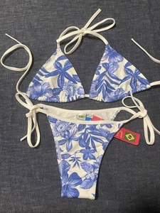 Sexy Women Brazilian Bikini Scrunches Butt Swimwear 2 Pcs Size G ( Large) - Picture 1 of 8