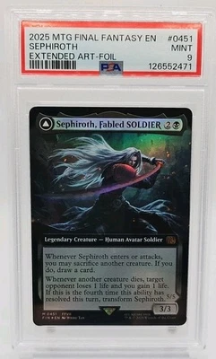 PSA 9 - Sephiroth, Fabled Soldier FOIL M 451 Extended Art MTG Final Fantasy FF7 - Image 1 of 4