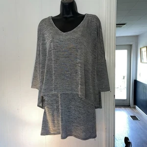 joseph ribkoff 6 Silver Gray Layered Blouse Y2 - Picture 1 of 7