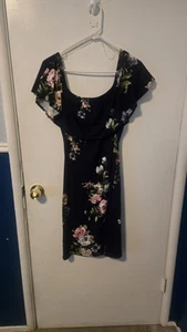 Arabella Midikleid schwarz Blumen XL - Bild 1 von 4