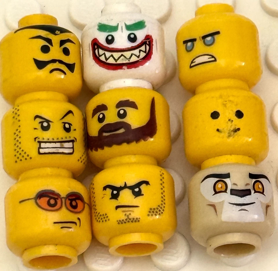 LEGO LEGO😊🌟 BULK LOT minifigure HEADS BOYS GIRLS CHILDREN ADULT TOYS/.;..... - Image 1 of 1