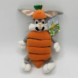 Warner Bros. 1998 Studio Store BUGS BUNNY IN A CARROT Sitzsack Plüsch Ostern Neu mit Etikett - Bild 1 von 2