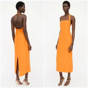 REFORMATION €350 Orange Alli Halterneck Midi Maxi Kleid 100% Seide M 36 38 - Bild 1 von 8