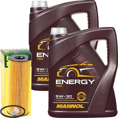 MANN-FILTER + MANNOL + FEBI BILSTEIN MANN ÖLFILTER + 5W-30 MANNOL ENERGY MOTORÖL 10L AUDI A4 B7 8 A6 C6 TOUAREG 7L