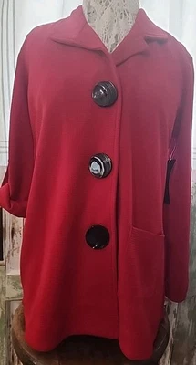 NUEVO Tag Tango Mango Talla L Rojo Tres Botones Suéter Blazer Chaqueta T-6215 Foto 1 de 4