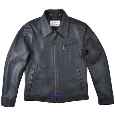 FiveStar Leather 1930s Vintage Goat Hide Fashion Black Classic Style Jacket - Image 1 of 4