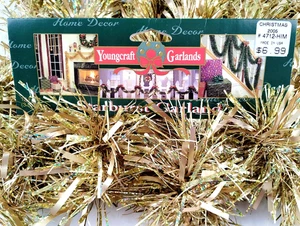 Guirnalda YOUNGCRAFT Starburst 12' dorada árbol de vacaciones decoración del hogar - 2005 - Imagen 1 de 7