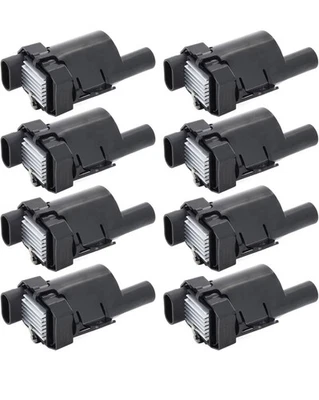 Set of 8 Round Ignition Coil Pack Replacement for Chevy GMC Chevrolet Gab - Image 1 of 4