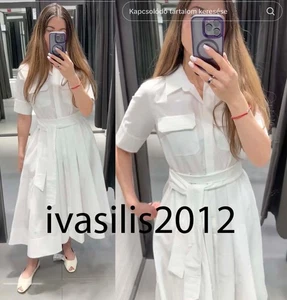 ZARA NUEVO MUJER FW25 CINTURÓN ZW POPELINA MIDI VESTIDO BLANCO OSTRA XS-XXL 2640/325/251 - Imagen 1 de 1