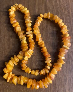 Baltic Amber Butterscotch Polished Chunky Necklace 26” Vintage - Picture 1 of 2