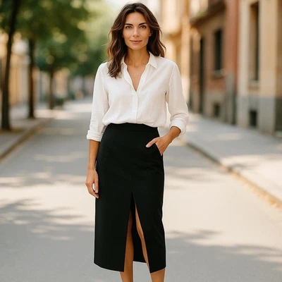 Women’s Vertigo Maxi long Front Split Pencil Skirt 4 Corp core Business Casual  - Image 1 of 4