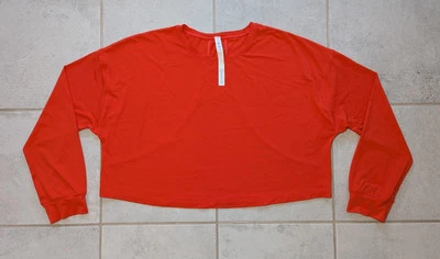 Camisa corta Lululemon para mujer talla 12 Muscle Love manga larga otoño naranja Foto 1 de 4
