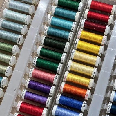 Lot of 109 SULKY Thread Spools 40 & 30 Wt. Rayon Mixed Solid Colors VINTAGE - Image 1 of 4