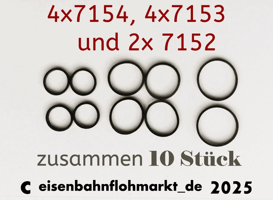 10 Haftreifen für märklin-Loks,  2x 7152, 4x 7153 und 4x 7154 - Bild 1 von 1