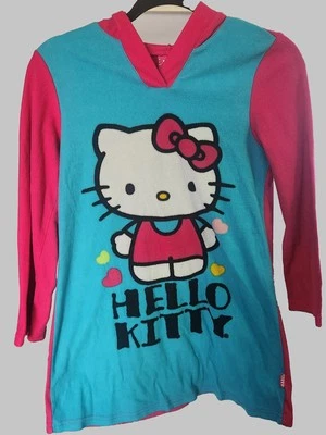 Hello Kitty флис с капюшоном ночная рубашка пижамы сна девочек размер 10 - Изображение 1 из 3
