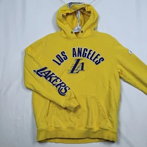 Pro Standard Los Angeles Lakers Patch Hoodie Yellow NBA Basketball Mens Medium - Picture 1 of 12