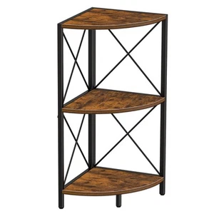 Corner Shelf with Metal Frame, 3 Tier Rustic Corner Storage Organizer, Freest... - Picture 1 of 8