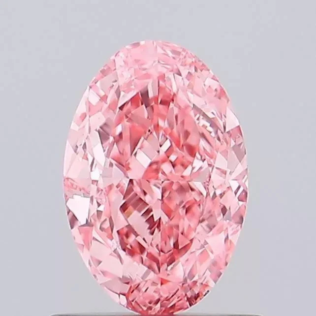 1.5Ct Lab Grown CVD Diamond Fancy Vivid Pink Color Oval Cut VS1 IGI Certified R1 - Image 1 of 4