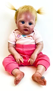 Bountiful Baby Reborn Blonde Hair & Blue Eyes 19" Vinyl & Cloth Body Girl Doll - Picture 1 of 14