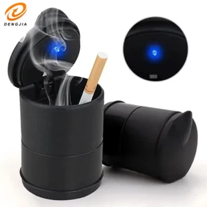 Car Ashtray with Cover Car LED with Light Plastic Portable Personality Creative - Picture 1 of 12