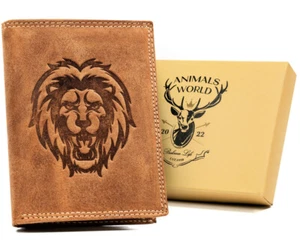 Large vertical men's leather wallet - Always Wild - Picture 1 of 12