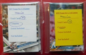 2017 & 2018 Topps Series 1 2 & Update Miami Marlins 2 Team Sets (62 cards) - Picture 1 of 4