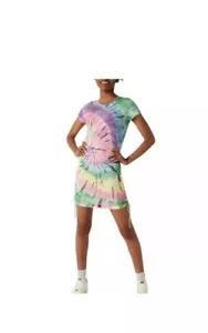 Victoria’s Secret Pink Ruched Side Rainbow Spiral Tie Dye Dress L - Picture 1 of 7