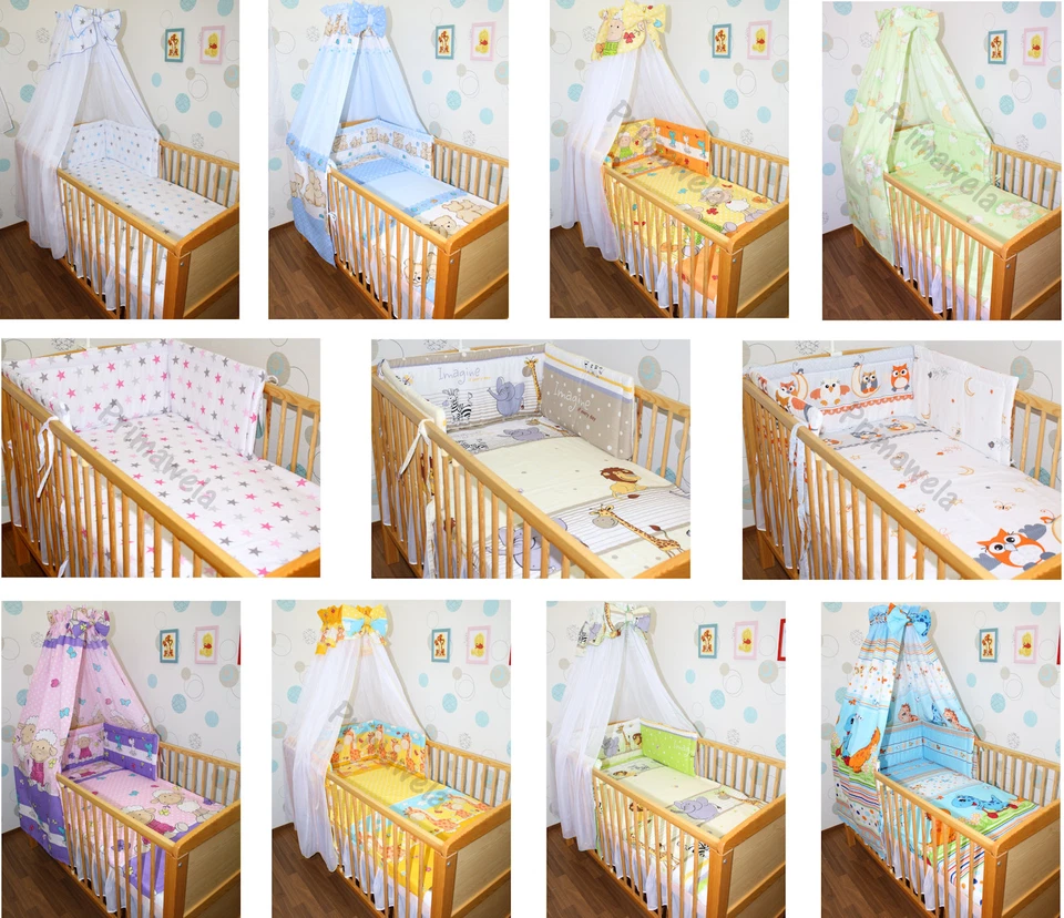 NO NAME Baby Bettset 5-20tlg Himmel Vollstoff Bettwäsche Decke Wickelauflage