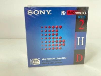 SEALED 10-pack SONY MFD 2HD 3.5" MAC Formatted 1.40 MB 10MFD-2HD-cfm Double-Side - Image 1 of 4