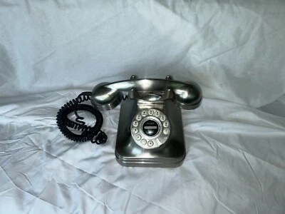 Teléfono de escritorio para el hogar de colección Grand Phone botón pulsador de metal cepillado FUNCIONA años 90 Foto 1 de 4