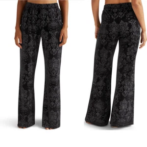 Beyond Yoga Best Dressed Pants in Black Embossed Velvet Sz XL - Picture 1 of 12
