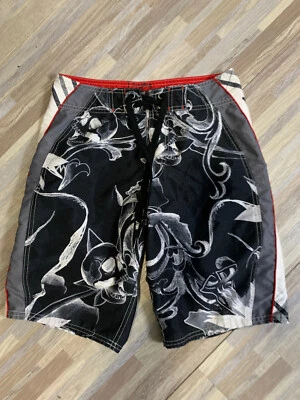 Kirra Boardshorts Para Hombre Talla 30 Surf Bañador Negro Azul Poliéster Calaveras Foto 1 de 4