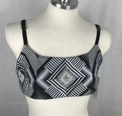 PilyQ Talla D Geométrico Diamante Cuentas Traje de Baño Bikini Halter Top Gancho Ajustable Foto 1 de 4