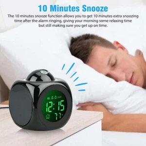 LED Projection Alarm Clock: Weather Thermometer, Digital Snooze - Picture 1 of 11