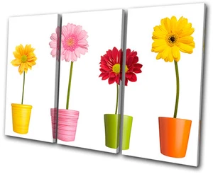 Fiori vasi TREBLE CANVAS WALL ART quadro stampa VA - Foto 1 di 1