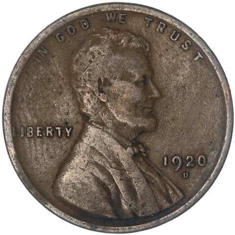 1920 D Lincoln Wheat Cent Fine Penny FN Cover