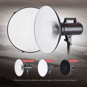 Studio Reflector 16" Beauty Dish Standard Bowens Mount Flash Strobe Mount M3B5 - Picture 1 of 12