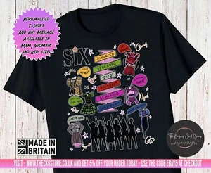 Personalised Six The Musical T Shirt Musical Tour T Shirt West End Gift V5 - Picture 1 of 4