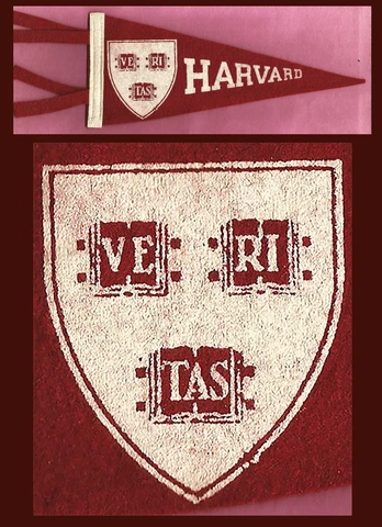 VINTAGE Harvard University Crimson Football Pennant! 1950’s WOW!! Cover
