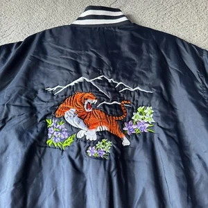 Chaqueta Holloway Vintage Para Hombre Mediana Azul Varsity Bomber Acolchada Nylon Abrigo a Presión - Imagen 1 de 14