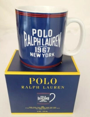 Polo Ralph Lauren 1967 New York Coffee/Tea Mug Cup Navy Blue Home 16 Oz Gift Box - Image 1 of 4