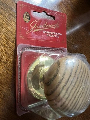 RARE! Gainsborough Door Oak & Brass Bi-Fold Knob OAKLEIGH Rosette FREE FAST SHIP - Image 1 of 3