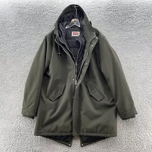 Levis Coat Mens Large Green 3 In 1 Fishtail Parka Lined Jacket Military Winter - Picture 1 of 15